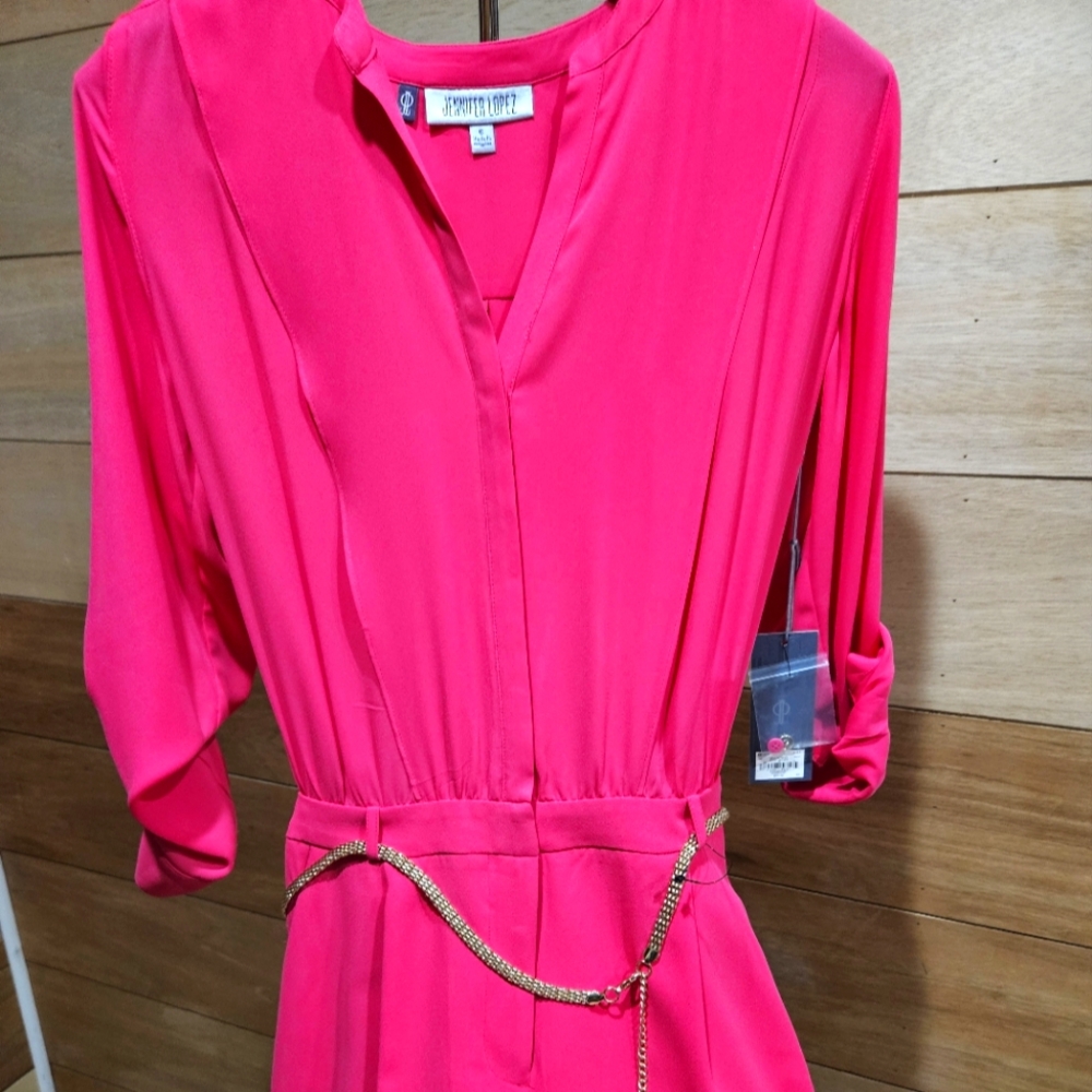 Jennifer Lopez Electric Pink dressy romper